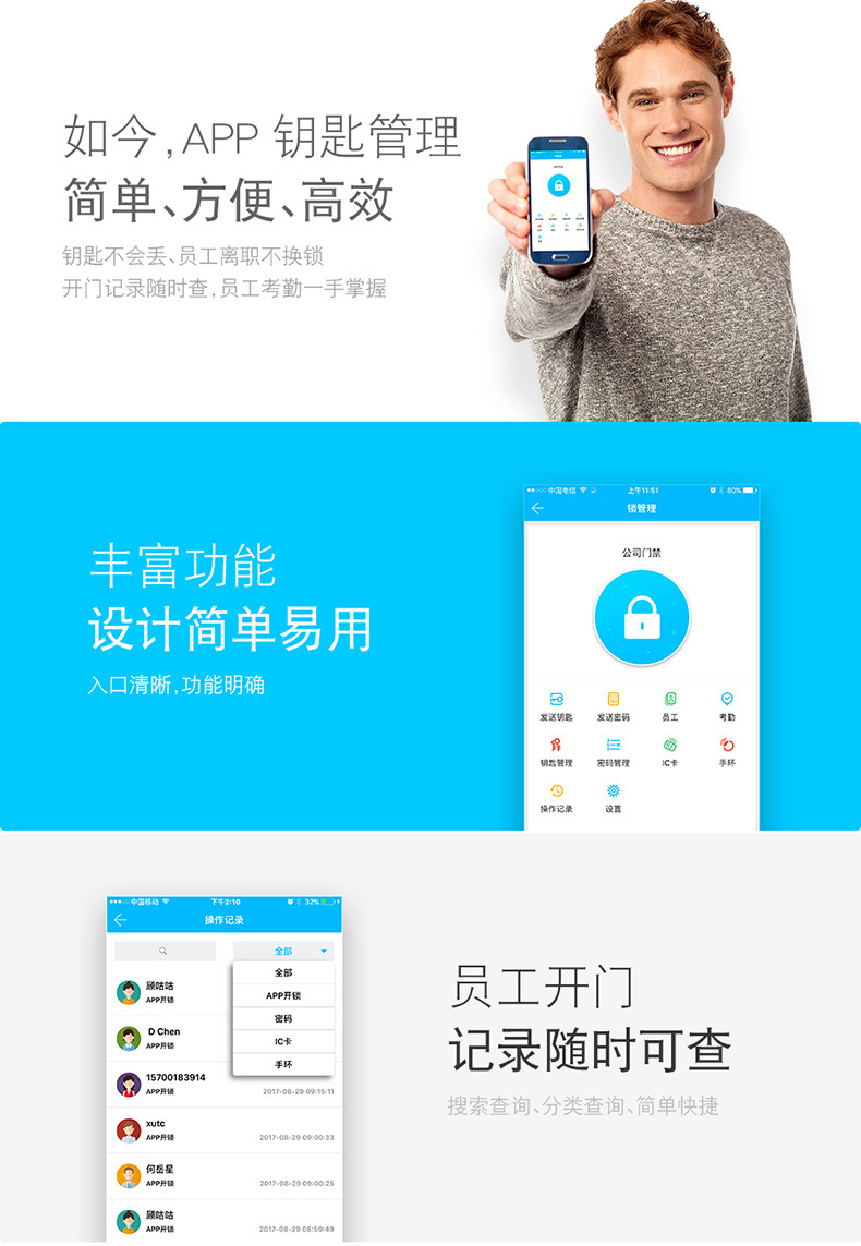 通通锁APP门禁门锁，APP门禁锁，蓝牙门禁设备，刷卡密码蓝牙门锁(图7)